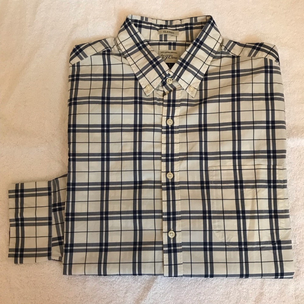J. Crew classic plaid button down shirt